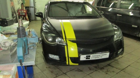 Чип-тюнинг с отключением катализаторов на Honda Civic 1.8 140hp MT 2008 года выпуска